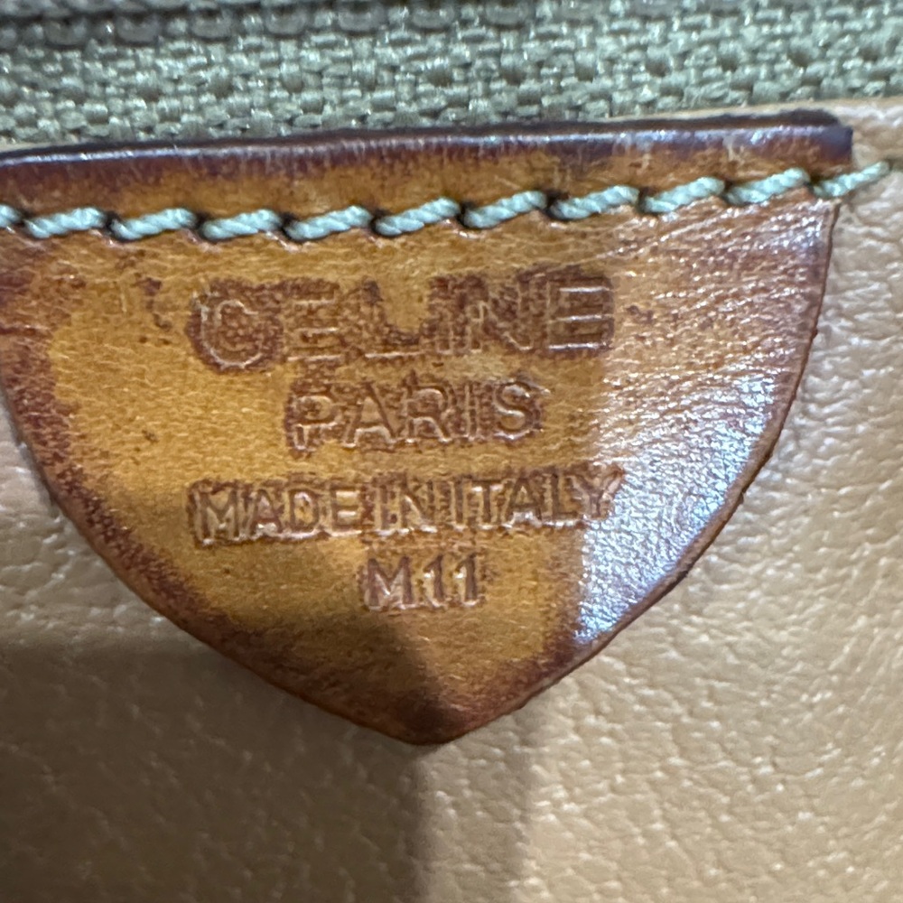 Celine Brown Monogram Tote with Tan Leather Handles and Gold Hardware - Picture 3 of 11
